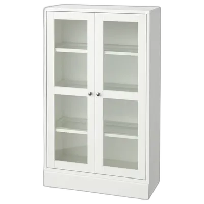 Image du produit HAVSTA Armoire vitrée avec plinthe, blanc/verre transparent, 81x37x134 cm