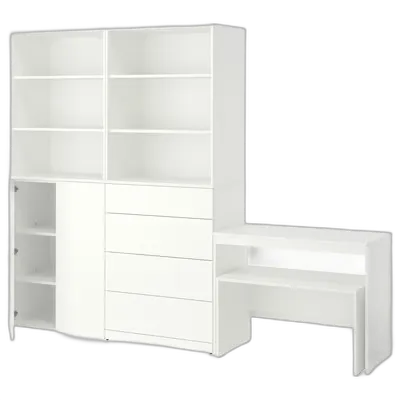 Immagine del prodotto LASTARE Combinazione di mobili, bianco/tavolo, 260x42x201 cm