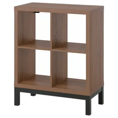 Image du produit KALLAX Étagère avec support, brun motif noyer/noir, 77x94 cm