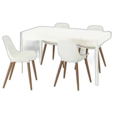 Immagine del prodotto TONSTAD / GRÖNSTA Tavolo e 4 sedie, bianco sporco/bianco, 150x80 cm