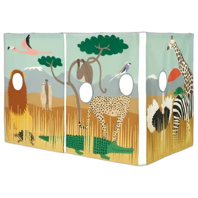 Image du produit KURA Rideaux de lit, multicolore/animaux dans la savane