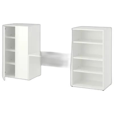 Image du produit LASTARE Combinaison de rangement, blanc/avec banc, 210x42x101 cm