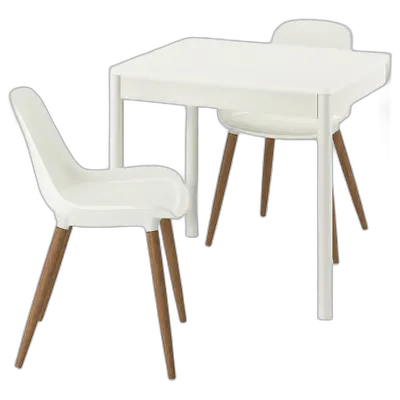 Image du produit TONSTAD / GRÖNSTA Table et 2 chaises, blanc cassé/blanc, 80/120x70 cm