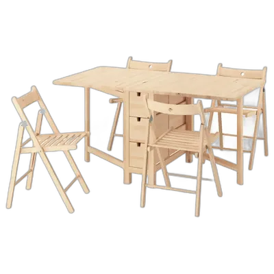 Immagine del prodotto NORDEN / FRÖSVI Tavolo e 4 sedie, betulla/faggio, 26/89/152 cm
