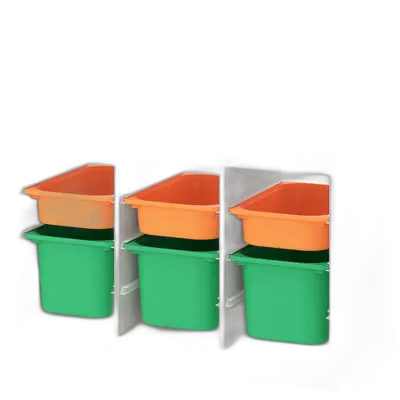 Image du produit TROFAST Combinaison de rangement, séparateur de pièce blanc/orange clair vert vif, 99x44x94 cm