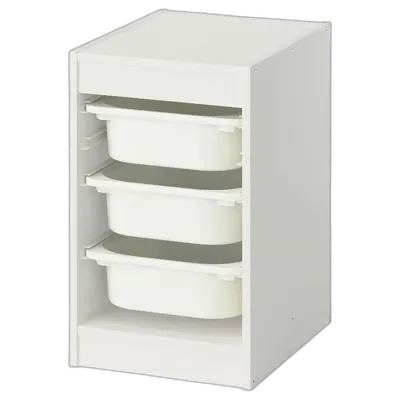 Immagine del prodotto TROFAST Combinazione con contenitori, bianco/bianco, 34x44x56 cm