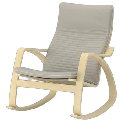 Image du produit POÄNG Fauteuil à bascule, plaqué bouleau/Knisa beige clair