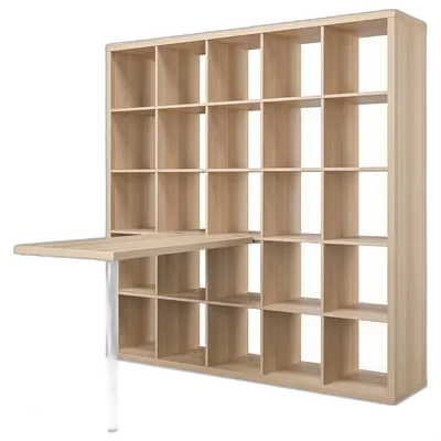 Produktbild zu KALLAX / LINNMON Schreibtischkombination, weiß/Eicheneff wlas, 182x139x182 cm