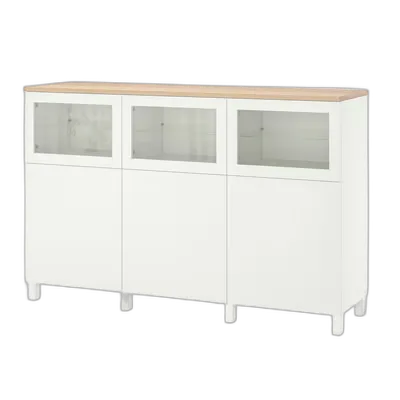 Image du produit BESTÅ Combinaison rangement portes, Lappviken/Stubbarp/Sindvik blanc verre transparent, 180x42x114 cm