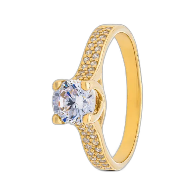 Image du produit L' Atelier Gold 18 Karat by Manor Anello con zircone sintetico