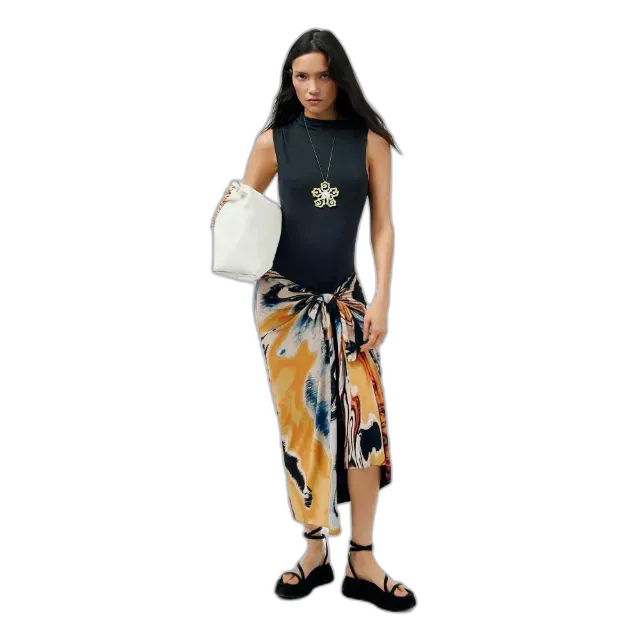 Produktbild zu Desigual Vestito lungo senza maniche con stampa astratta