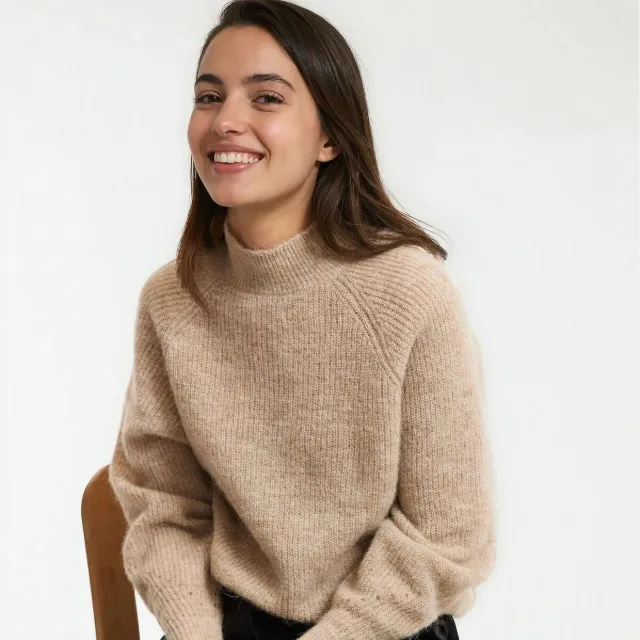 Image du produit La Redoute Collections Pull col montant alpaga mélangé