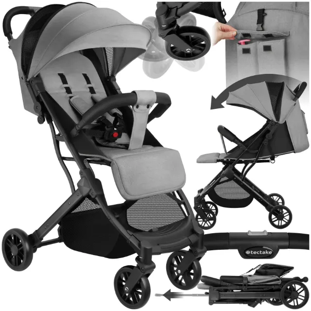Immagine del prodotto Tectake Passeggino buggy Finn Con meccanismo di chiusura a una mano, cintura a 5 punti, freno di stazionamento, barra di protezione