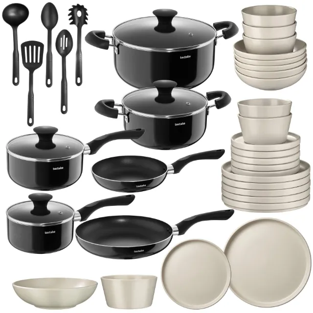 Immagine del prodotto Tectake Set de cuisine UNA et VARESE service de vaisselle en grès émaillé 39 pièces