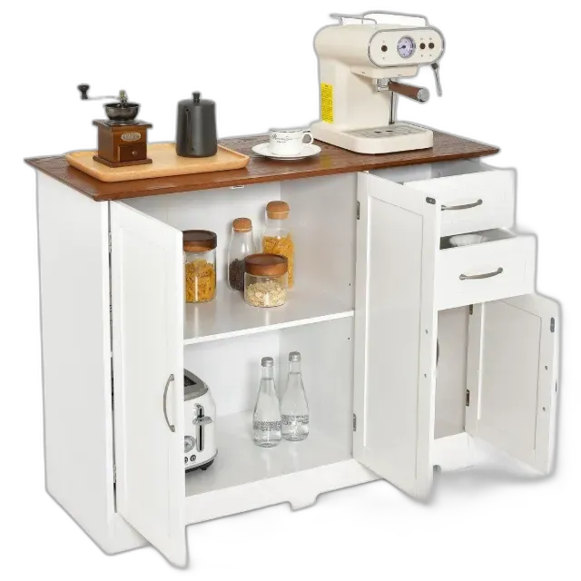 Image du produit Northix Sideboard mit Arbeitsplatte & Türen & Schubladen & Verstellbaren Ablagen Küchenschrank