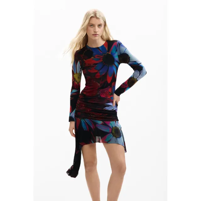 Produktbild zu Desigual Vestito Mini Maniche Lunghe Fantasia Floreale