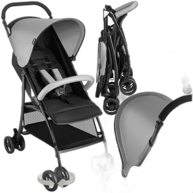 Produktbild zu Tectake Buggy-Kinderwagen Emma klappbar, mit 5-Punkt-Gurt, Bremse und Schutzbügel verstellbare Rückenlehne und Beinablage, faltbares Verdeck