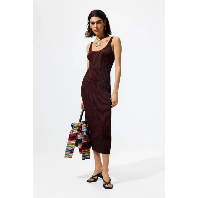 Produktbild zu Desigual Geripptes Strick Midi Kleid