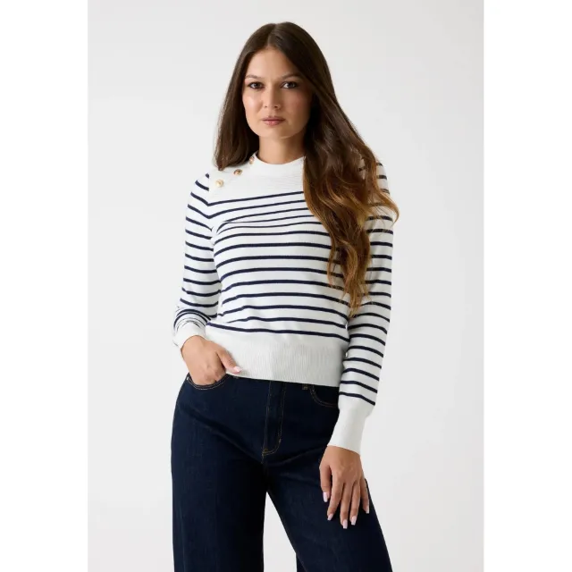 Image du produit GUESS Pull rayé avec boutons décoratifs