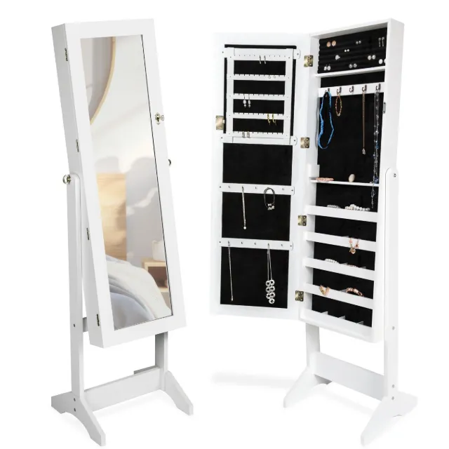 Image du produit Tectake Armoire à bijoux avec miroir avec miroir intégral