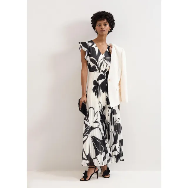 Image du produit Phase Eight Robe longue plissée à imprimé floral