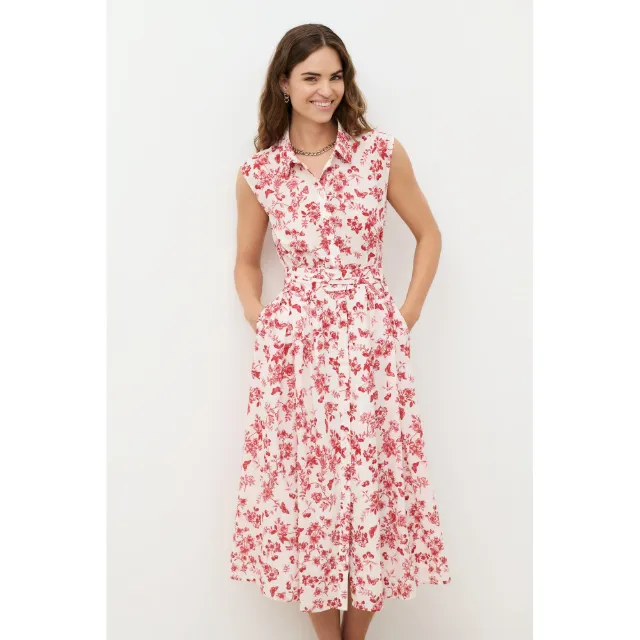 Produktbild zu Caroll Ärmelloses Hemdblusenkleid Toile de Jouy Print