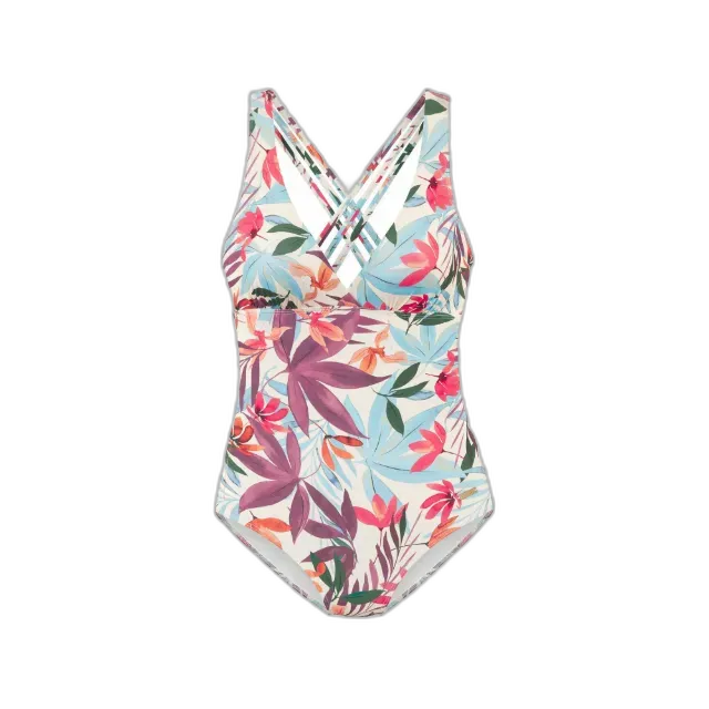 Image du produit LASCANA Maillot de bain une pièce à imprimé floral et bretelles croisées au dos