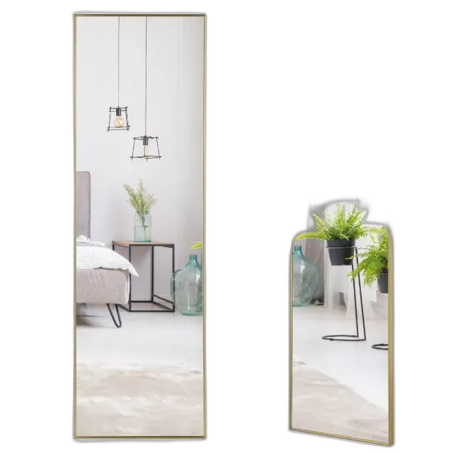 Image du produit Northix 37 x 120 cm Ganzkörperspiegel mit Höhenverstellbaren Hängehaken Wandspiegel Golden
