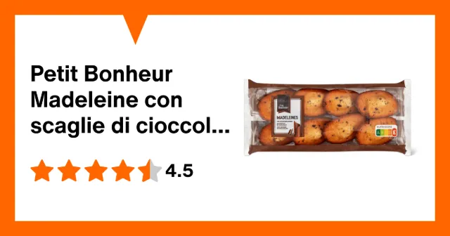 Immagine del prodotto Petit Bonheur Madeleine con scaglie di cioccolato