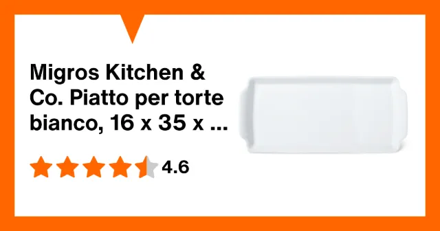 Immagine del prodotto Migros Kitchen & Co. Piatto per torte bianco, 16 x 35 x 35 cm
