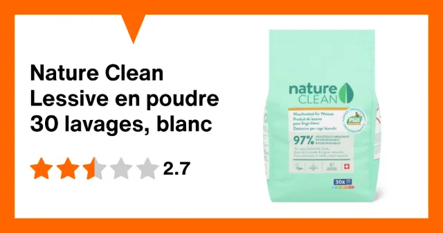 Image du produit Nature Clean Lessive en poudre 30 lavages, blanc
