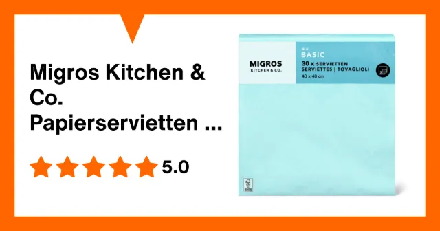 Produktbild zu Migros Kitchen & Co. Papierservietten Blau, 40x40cm