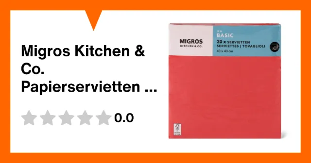 Image du produit Migros Kitchen & Co. Serviettes en papier Rouge, 40 x 40 cm