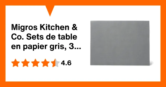 Immagine del prodotto Migros Kitchen & Co. Sets de table en papier gris, 30 x 40 cm