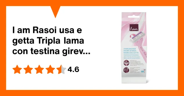 Produktbild zu I am Rasoi usa e getta Tripla lama con testina girevole