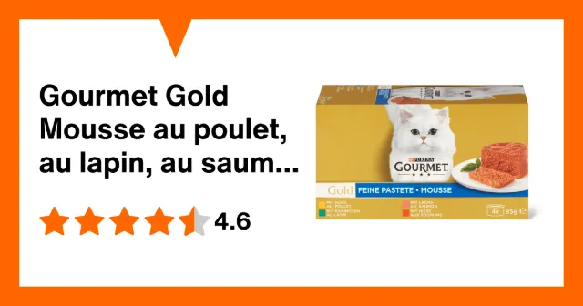 Produktbild zu Gourmet Gold Mousse au poulet, au lapin, au saumon et aux rognons
