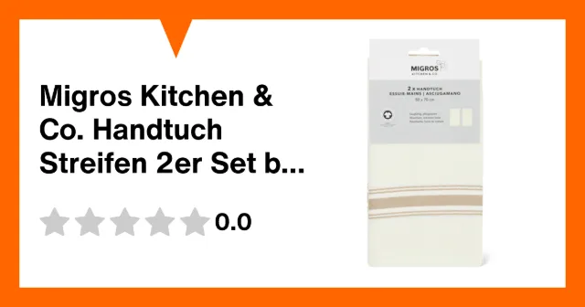 Produktbild zu Migros Kitchen & Co. Handtuch Streifen 2er Set beige