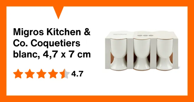 Image du produit Migros Kitchen & Co. Coquetiers blanc, 4,7 x 7 cm