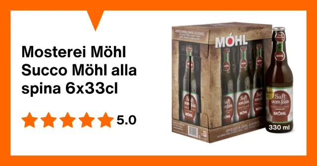 Immagine del prodotto Mosterei Möhl Succo Möhl alla spina 6x33cl