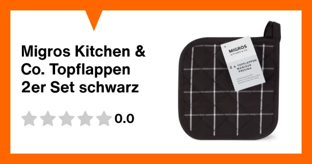 Produktbild zu Migros Kitchen & Co. Topflappen 2er Set schwarz