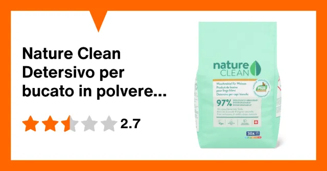 Immagine del prodotto Nature Clean Detersivo per bucato in polvere 30 lavaggi, bianco