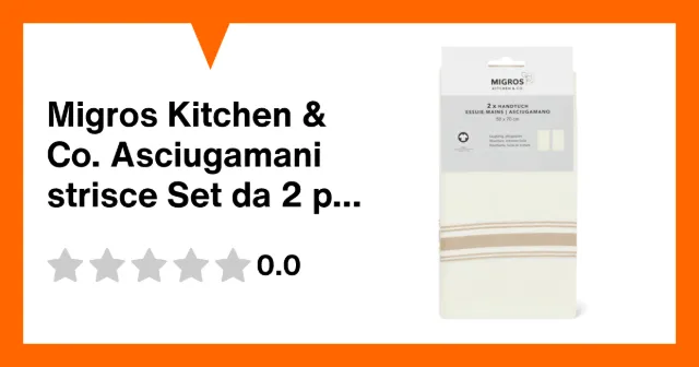 Immagine del prodotto Migros Kitchen & Co. Asciugamani strisce Set da 2 pezzi, beige