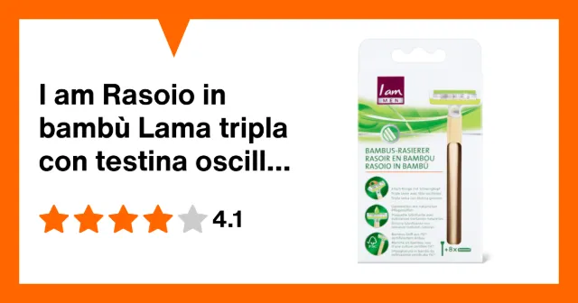Image du produit I am Rasoio in bambù Lama tripla con testina oscillante