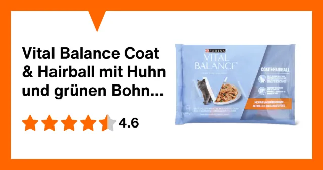 Produktbild zu Vital Balance Coat & Hairball mit Huhn und grünen Bohnen