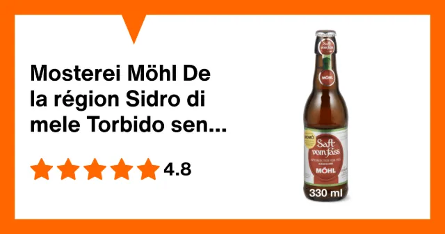 Image du produit Mosterei Möhl De la région Sidro di mele Torbido senz'alcol