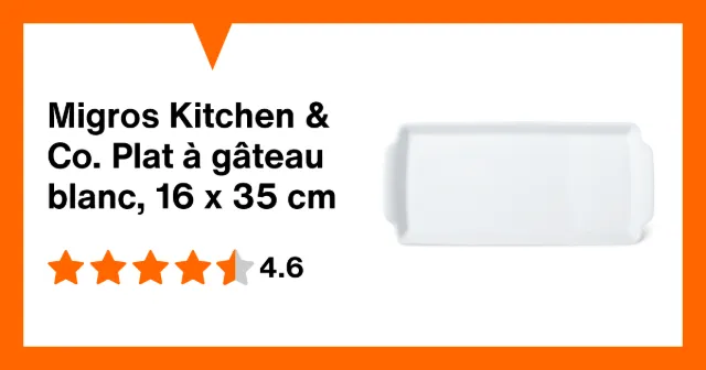 Immagine del prodotto Migros Kitchen & Co. Plat à gâteau blanc, 16 x 35 cm