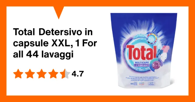 Immagine del prodotto Total Detersivo in capsule XXL, 1 For all 44 lavaggi
