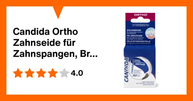 Produktbild zu Candida Ortho Zahnseide für Zahnspangen, Brücken und Implantate, Minze-Eukalyptus
