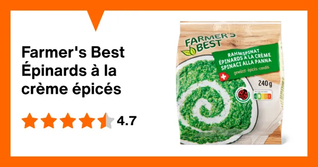 Image du produit Farmer's Best Épinards à la crème épicés