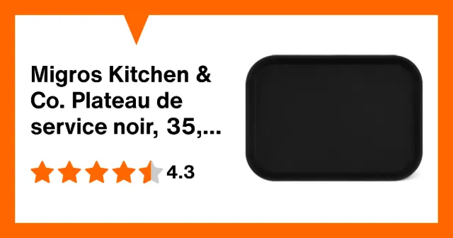Immagine del prodotto Migros Kitchen & Co. Plateau de service noir, 35,5 x 25,3 x 2 cm